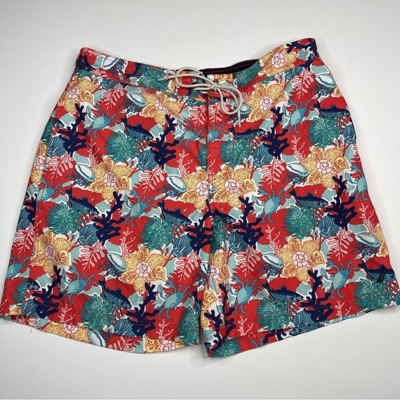 Nautica Swim Trunks Beach Vacation Resort Pool Summer Nautical Tropical Coastal - Picture 1 of 16